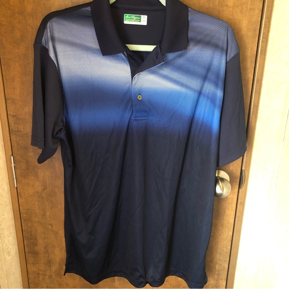 EUC Ben Hogan Performance Golf Polo Polyester Fade in Blue to Black A